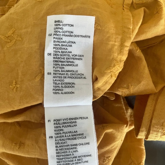 & Other Stories Dress Size 0 Yellow‎ Cotton Summer Maxi Floral Prairie Boho - Picture 7 of 7